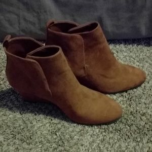 Forever21 brown suede ankle booties